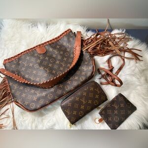 Designer Inspired Brown Monogram Tote Bag - NWT